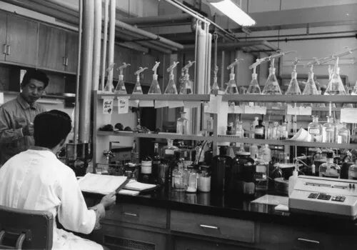 現像技術のみならず薬液分析も入念に取り組み、地道な作業で高品質を支えていました 